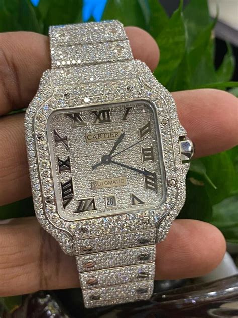 iced out cartier buffs|cartier watch men's iced out.